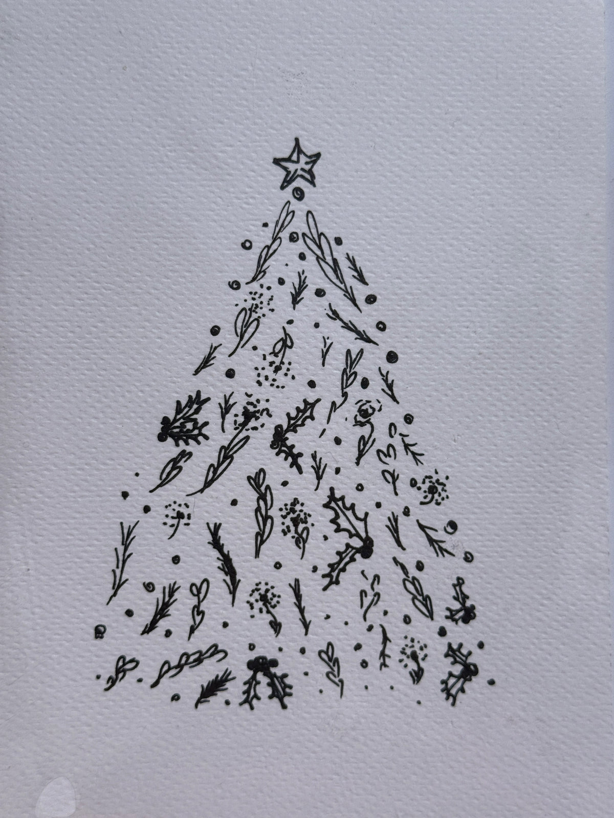 Christmas Tree Mistletoe | Handmade Greeting Card – Original Illustrated Card