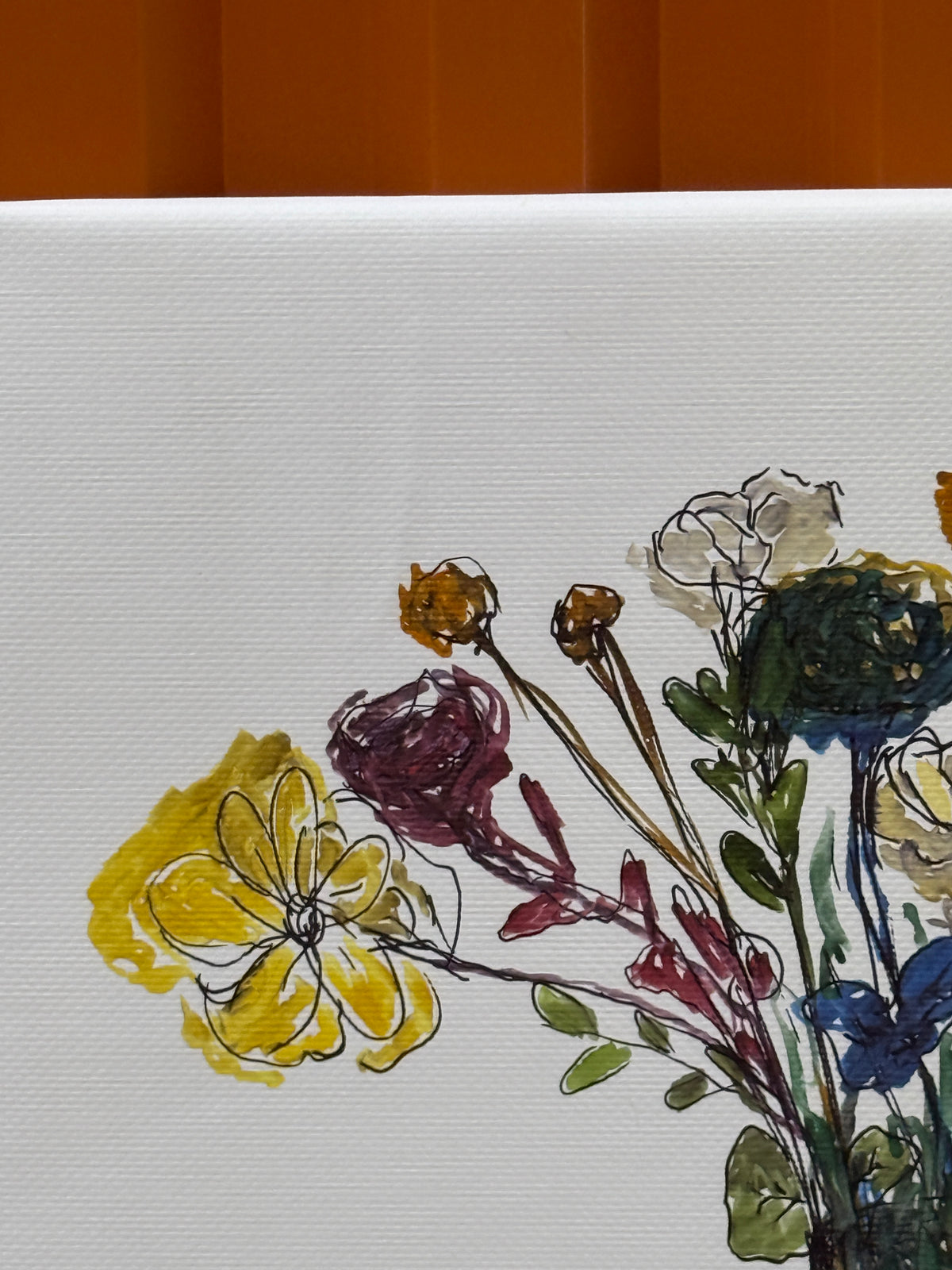 Flowers V1 | Original Contemporary Artwork – 40 × 50 cm