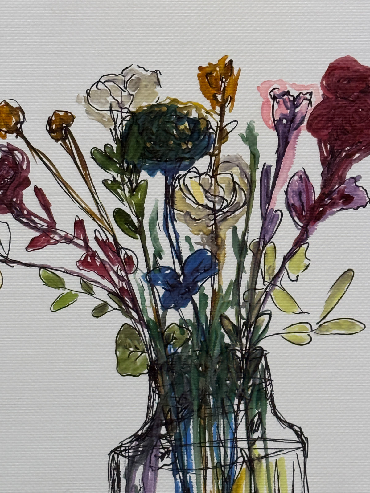 Flowers V1 | Original Contemporary Artwork – 40 × 50 cm