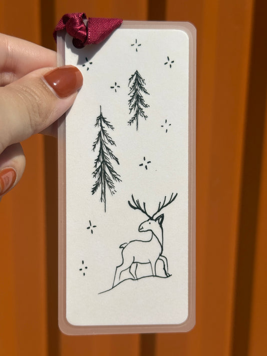 Reindeer Handmade Illustrated Bookmark – Original Art Bookmark
