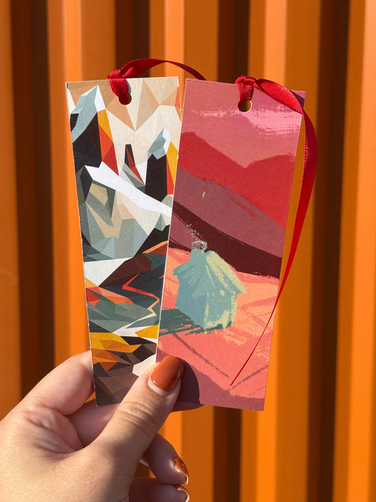 Colorful Mountains | Illustrated Bookmark – Printed Artwork Bookmark