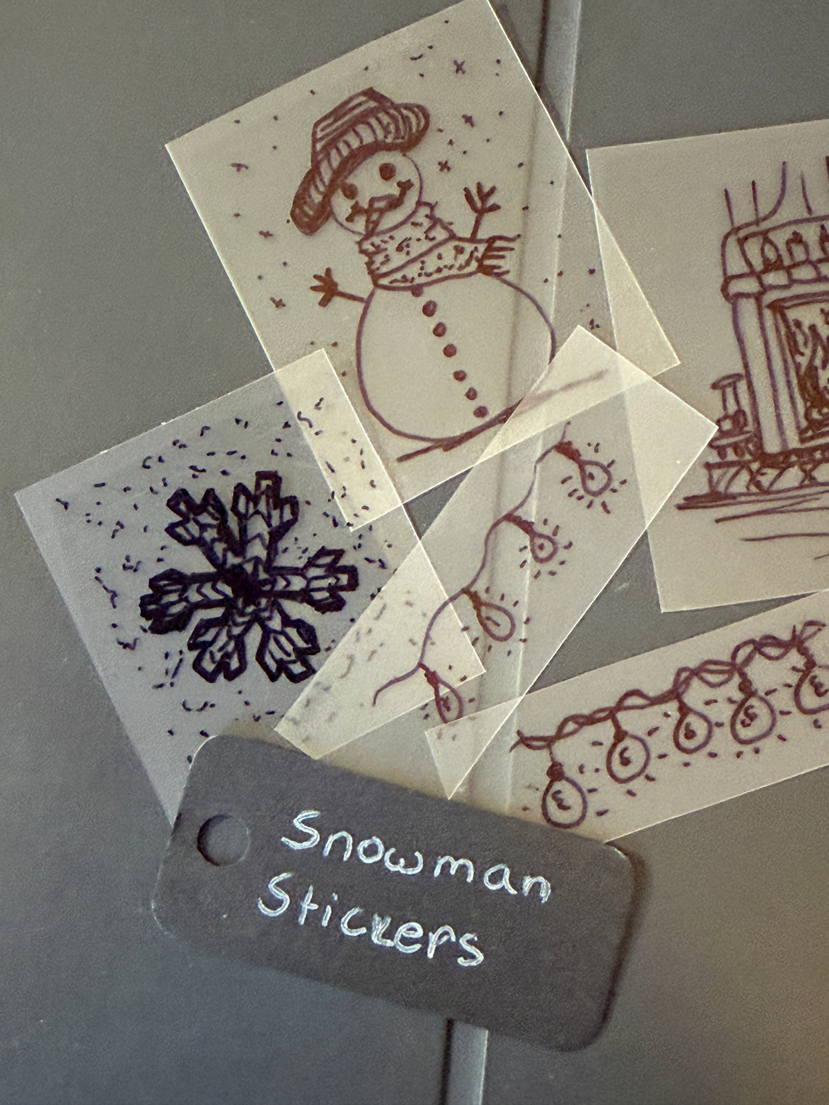 Snowman Handmade Sticker Pack – Original Illustrated Stickers