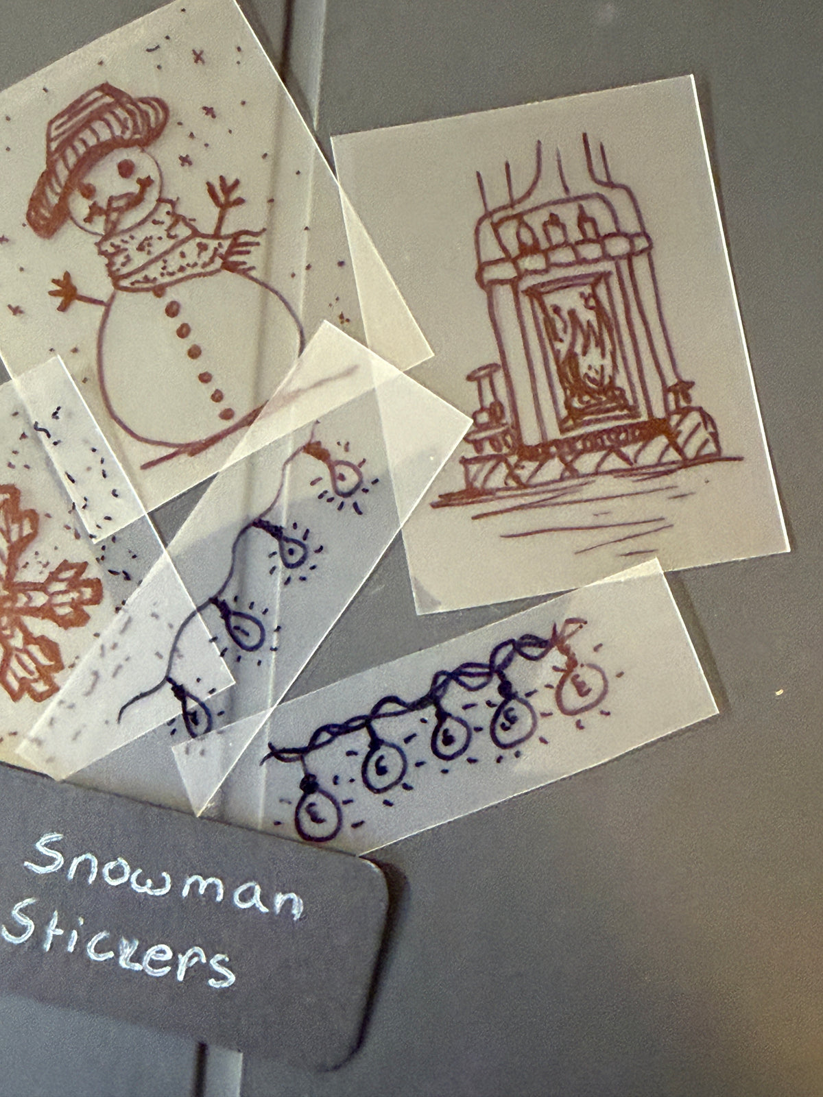 Snowman Handmade Sticker Pack – Original Illustrated Stickers