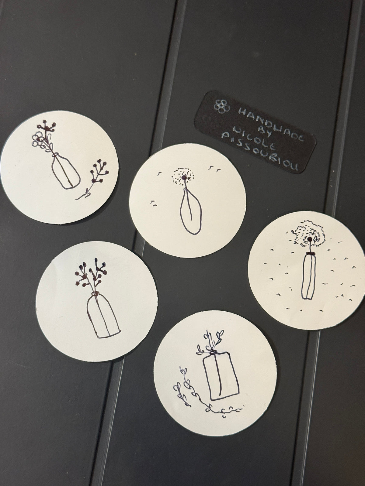 Flower Vases V.1 | Handmade Sticker Pack – Original Illustrated Stickers