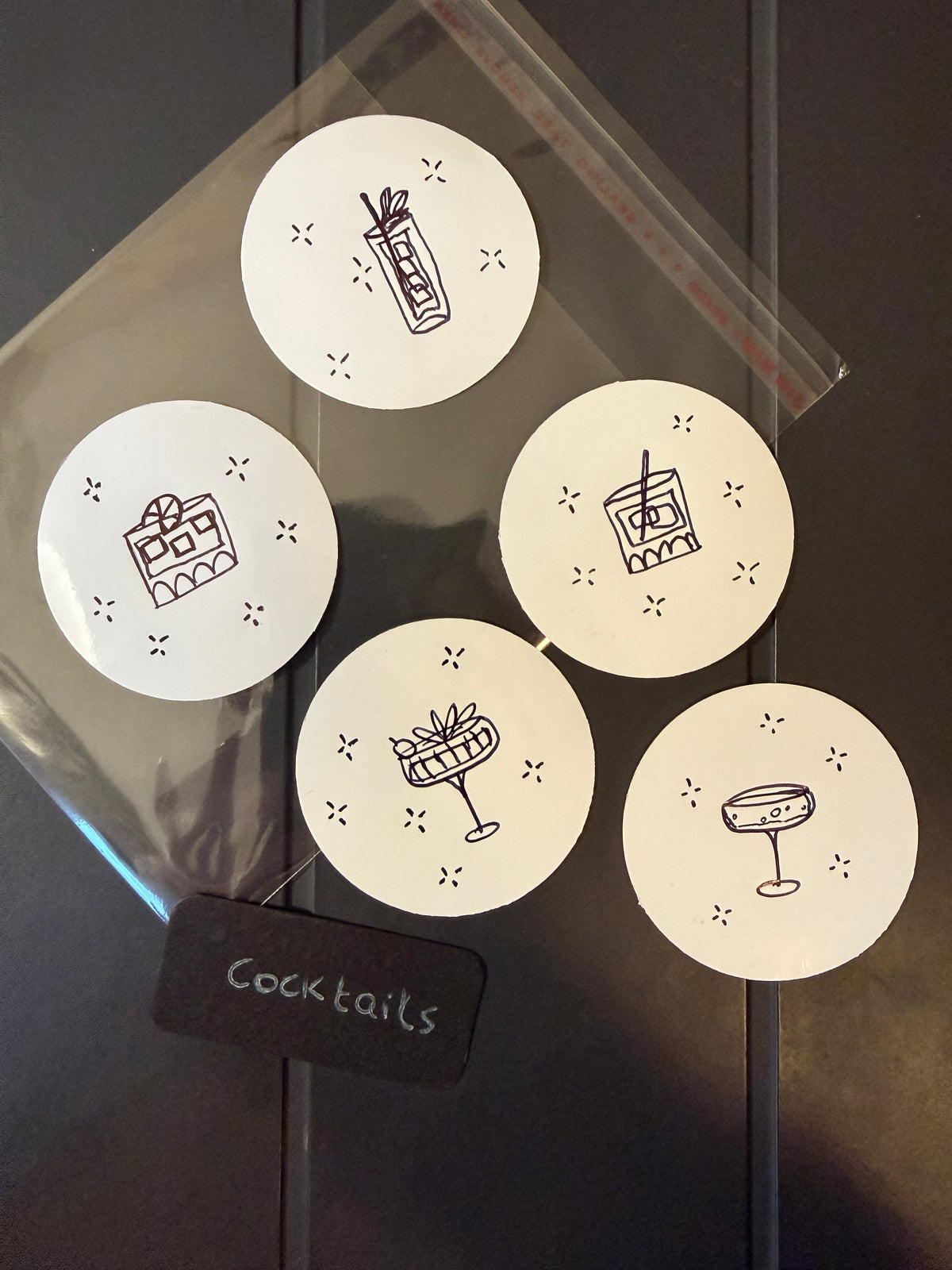 Cocktails | Handmade Sticker Pack – Original Illustrated Stickers