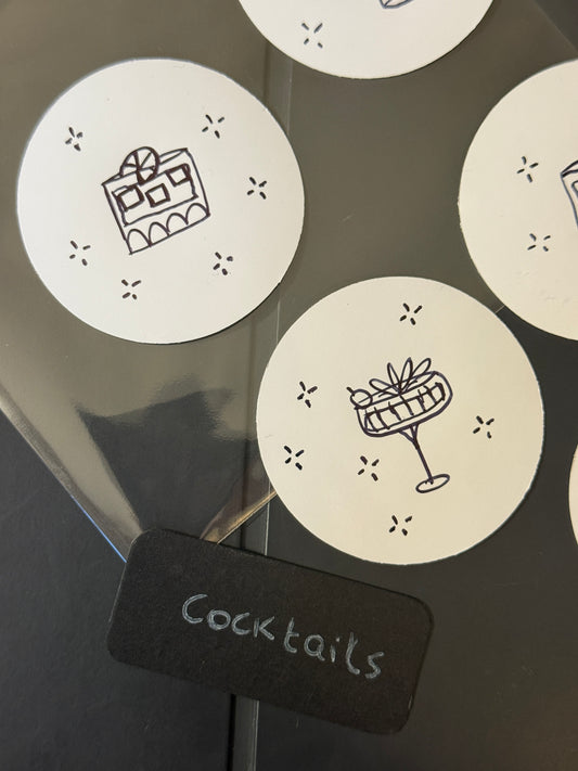 Cocktails | Handmade Sticker Pack – Original Illustrated Stickers