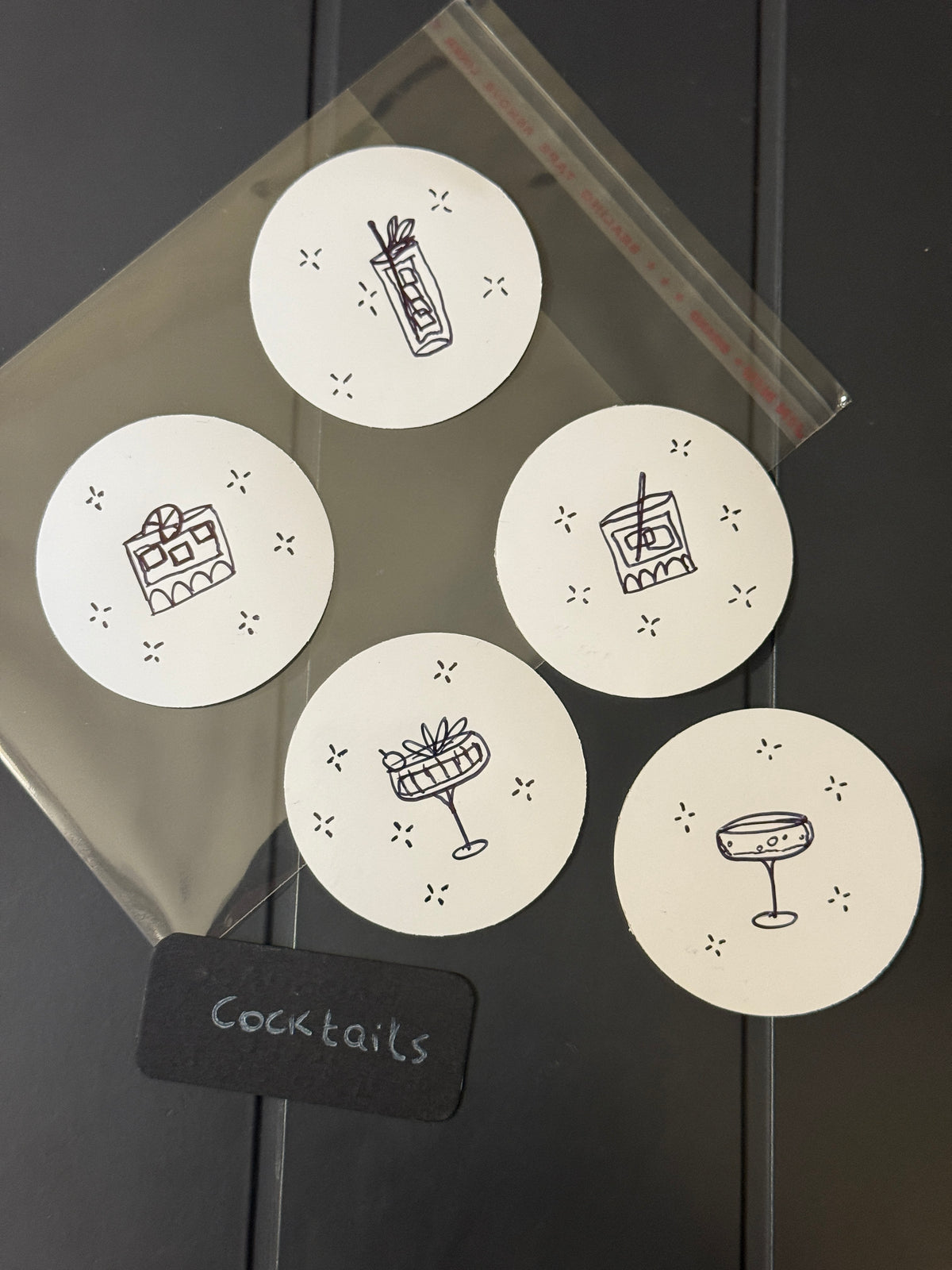 Cocktails | Handmade Sticker Pack – Original Illustrated Stickers
