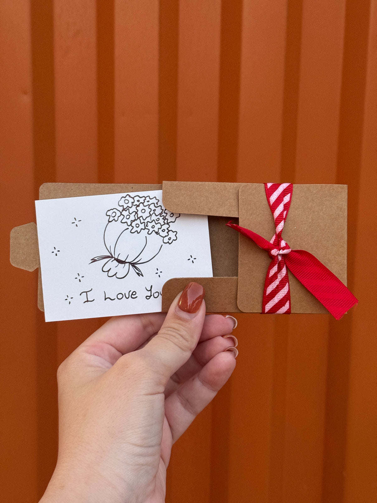 Cute Little Flower Bouquet | Mini Handmade Greeting Card – Original Illustrated Card