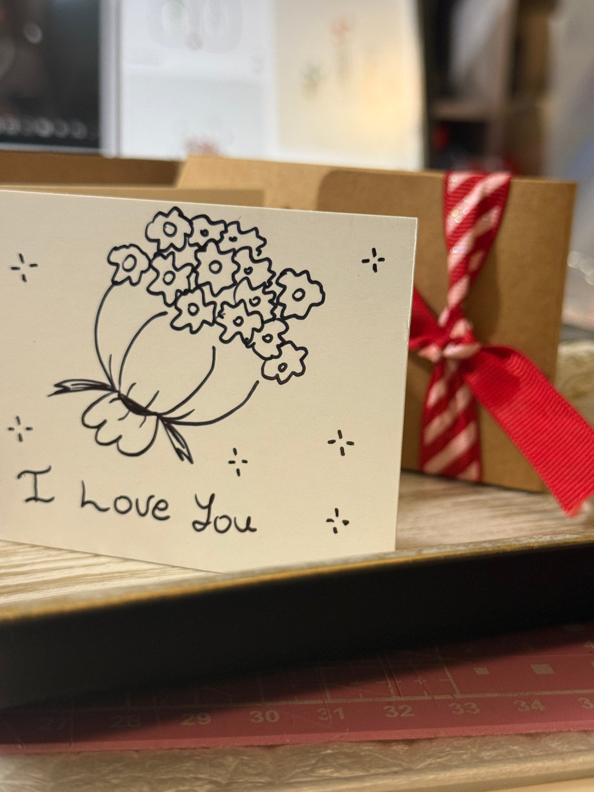 Cute Little Flower Bouquet | Mini Handmade Greeting Card – Original Illustrated Card