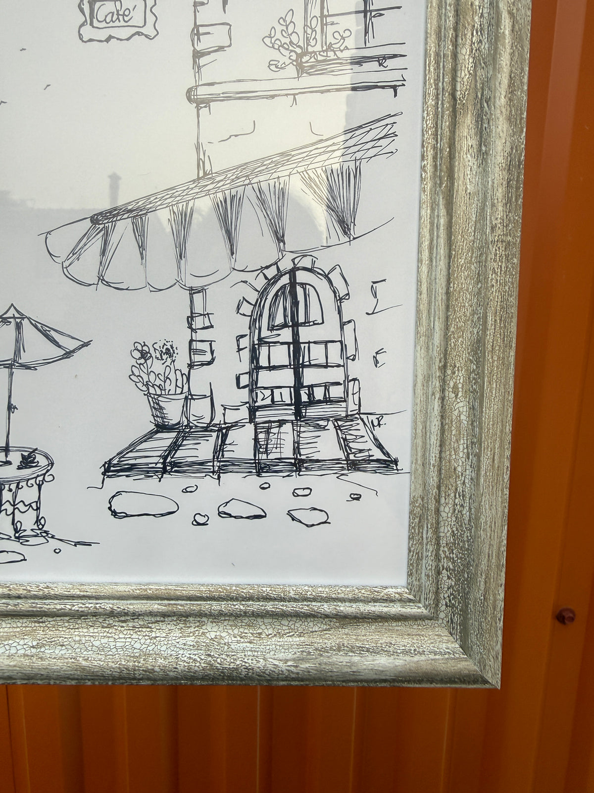 Little Cafe V.1 | Handmade Framed Poster – Original Artwork Wall Decor