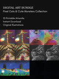 Pixel Cats & Cute Monsters – Retro Character Digital Art Bundle