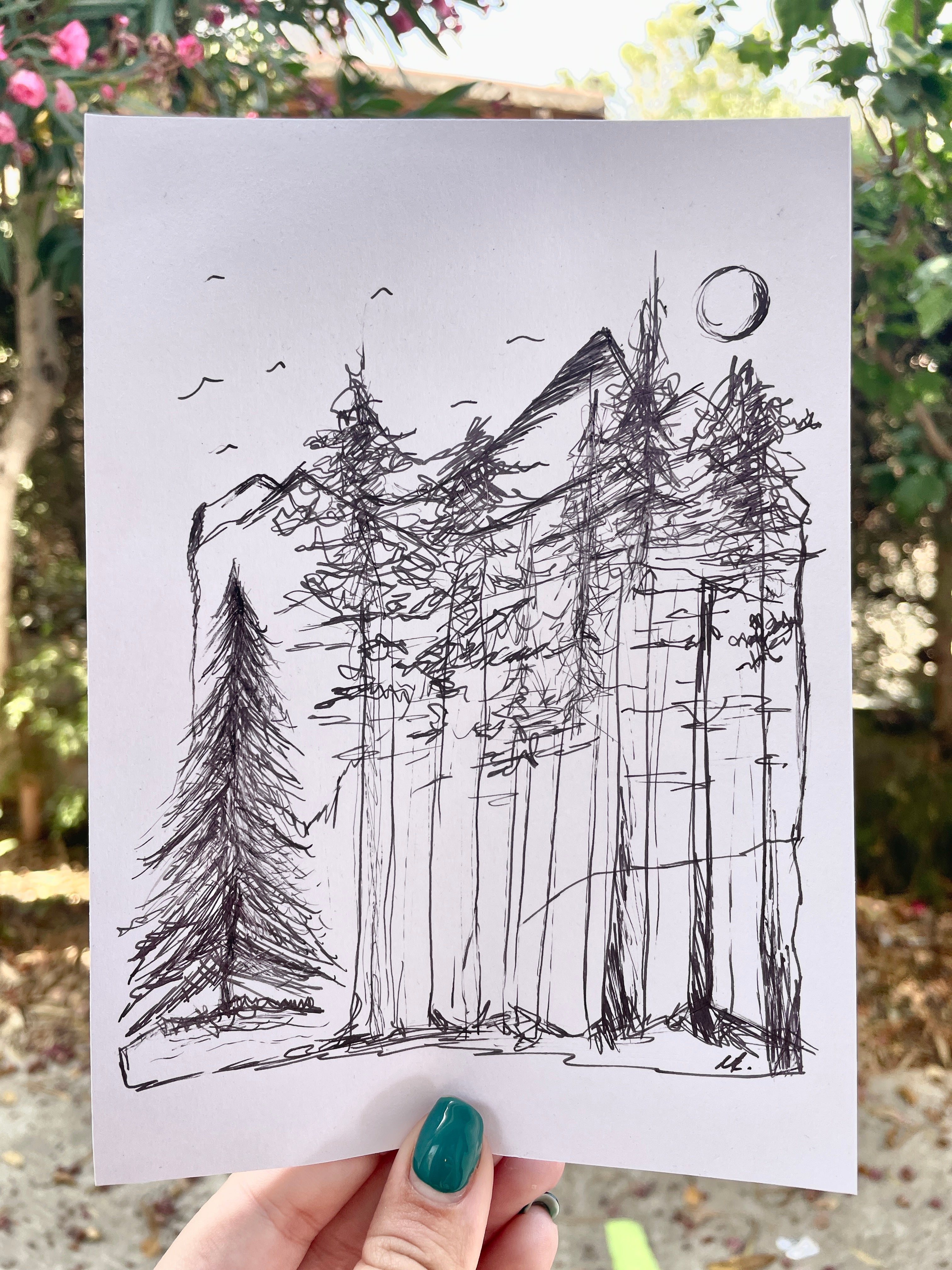 Forest Escape | Handmade Framed Poster – Original Artwork Wall Decor