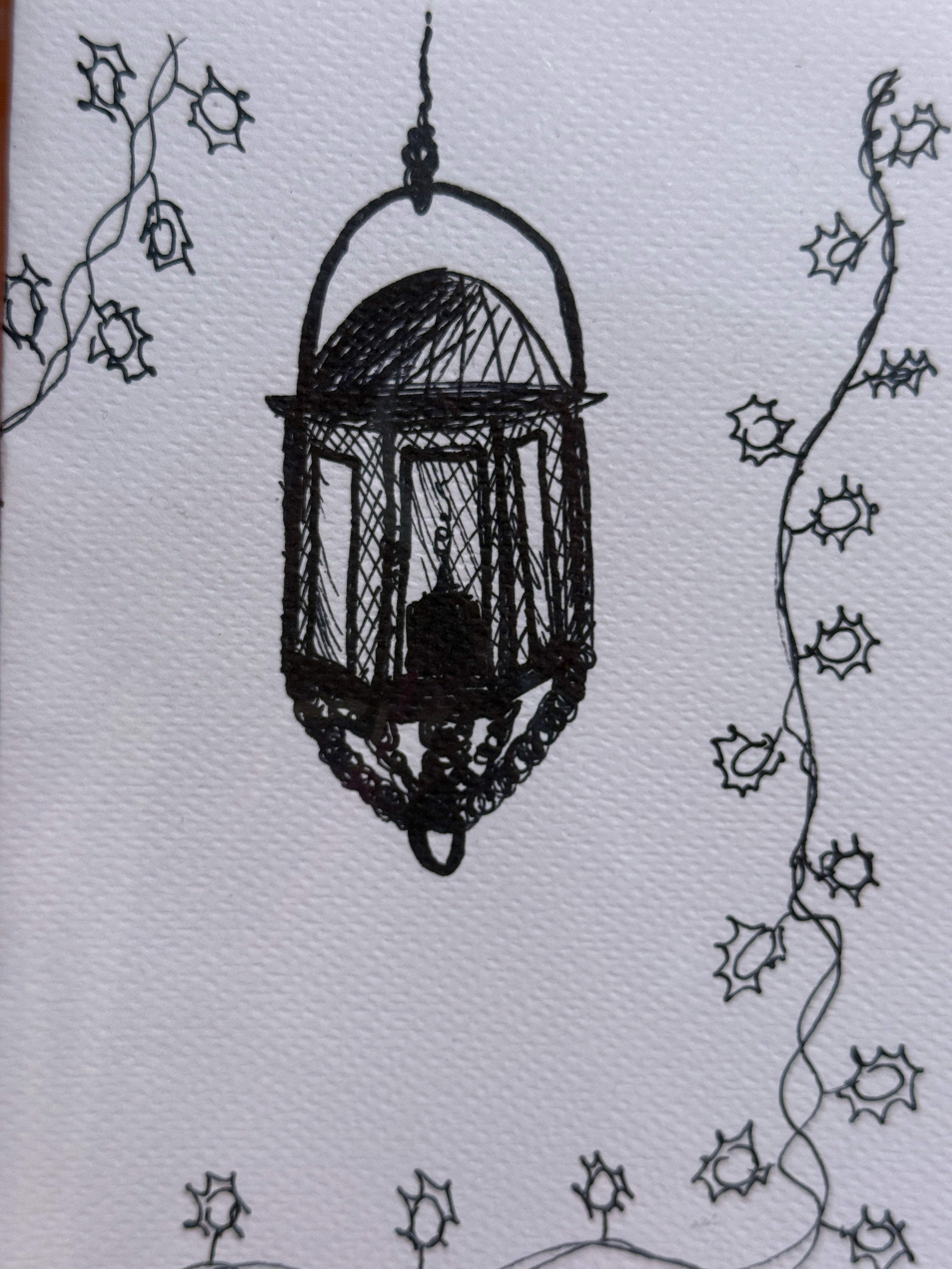 Christmas Lantern | Handmade Greeting Card – Original Illustrated Card