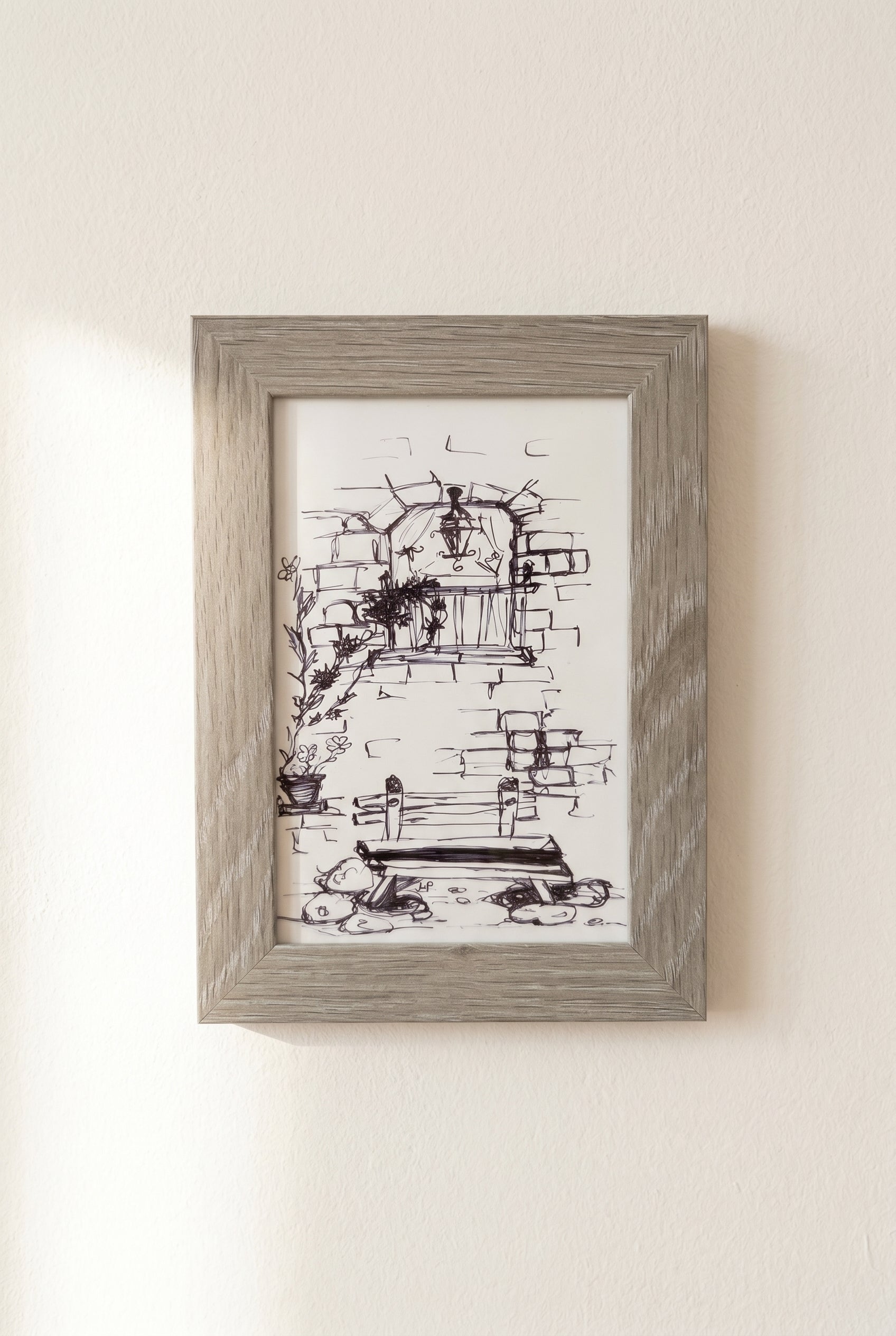 Vintage Bench | Handmade Framed Poster – Original Artwork Wall Decor