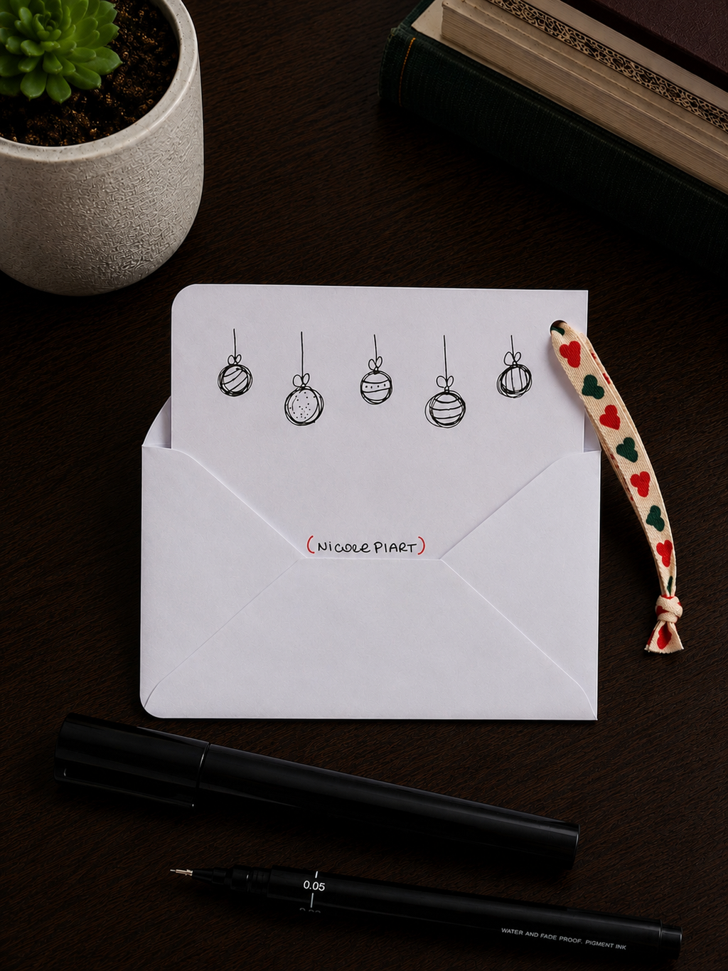 Cute Little Decorations | Mini Handmade Greeting Card – Original Illustrated Card