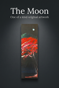 Moon | Original Contemporary Acrylic Painting – 30 x 100 cm Modern Abstract Artwork