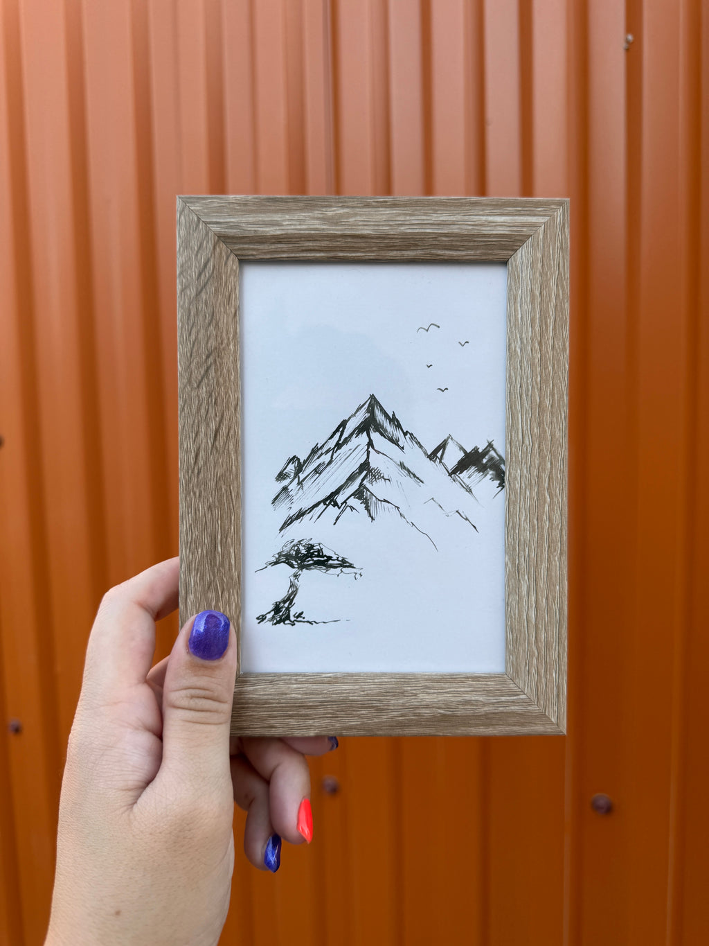 Mountain Escape | Handmade Framed Poster – Original Artwork Wall Decor