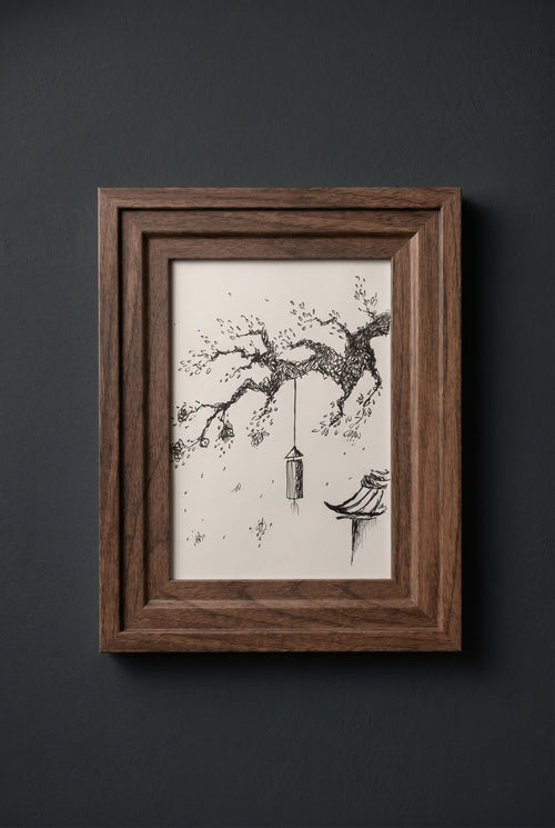 Cherry Blossom | Handmade Framed Poster – Original Artwork Wall Decor