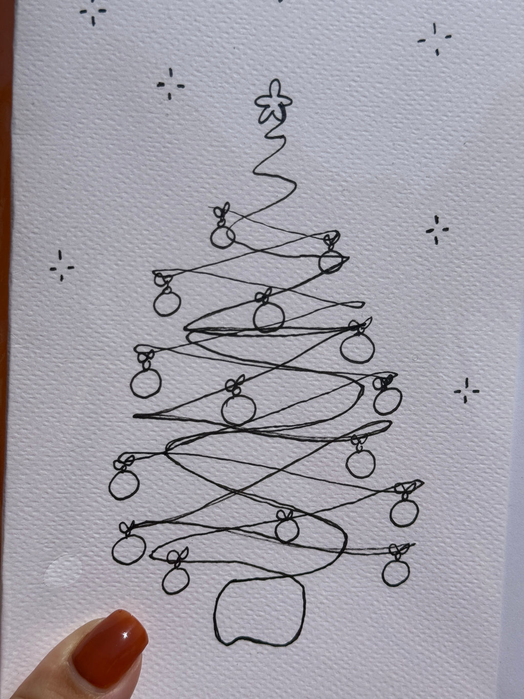 Christmas Tree Lines | Handmade Greeting Card – Original Illustrated Card