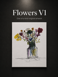 Flowers V1 | Original Contemporary Artwork – 40 × 50 cm