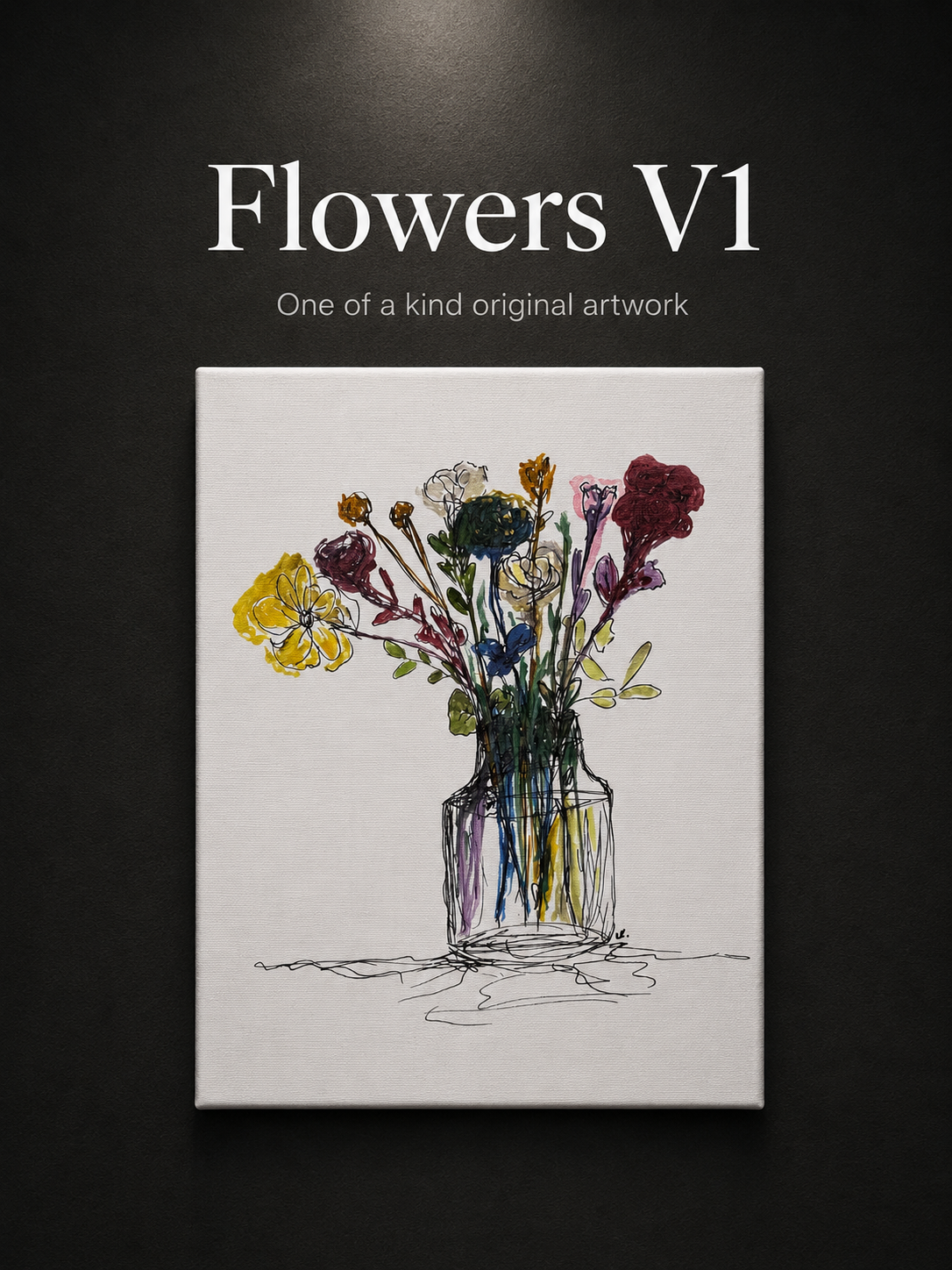 Flowers V1 | Original Contemporary Artwork – 40 × 50 cm