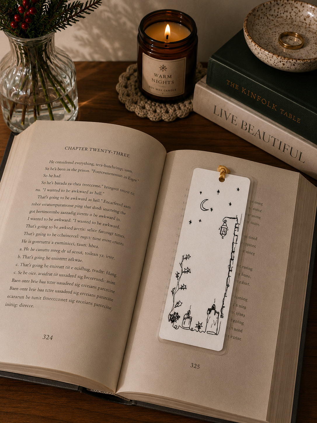 Candles Handmade Illustrated Bookmark – Original Art Bookmark
