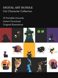Cat Art Digital Bundle – Cute Cat Illustration Prints