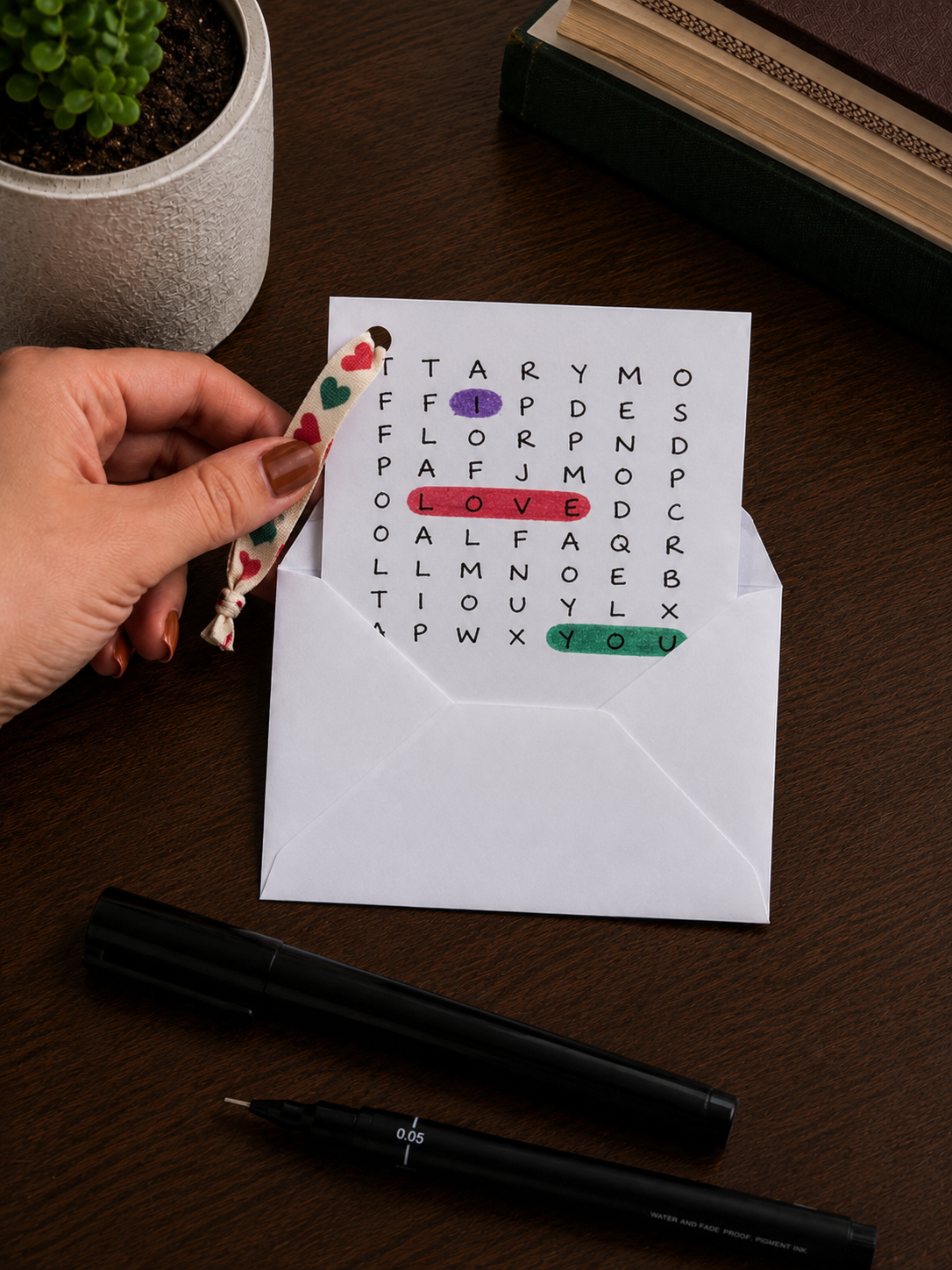 Cute Little Crossword | Mini Handmade Greeting Card – Original Illustrated Card