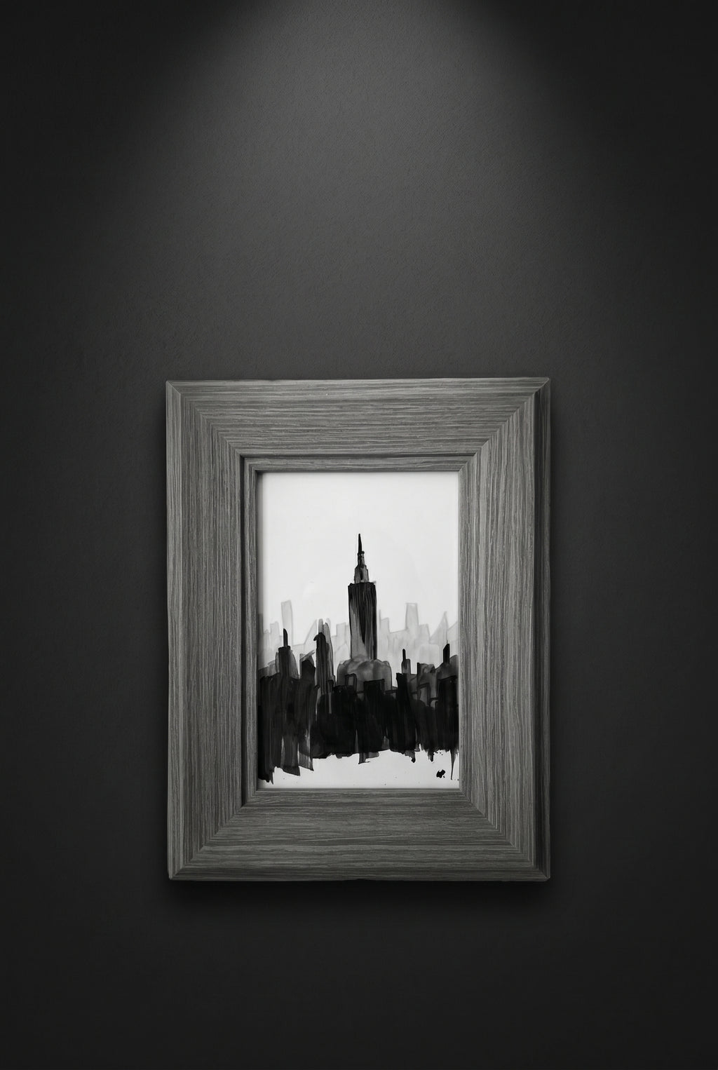 New York in Black | Handmade Framed Poster – Original Artwork Wall Decor