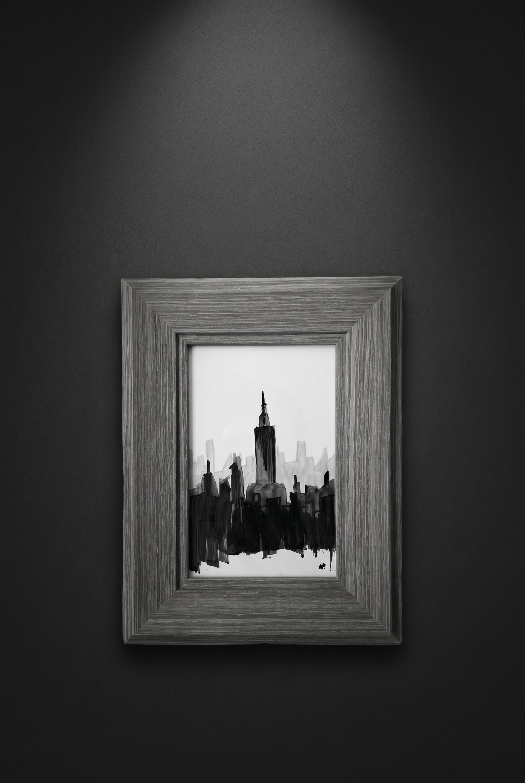 New York in Black | Handmade Framed Poster – Original Artwork Wall Decor