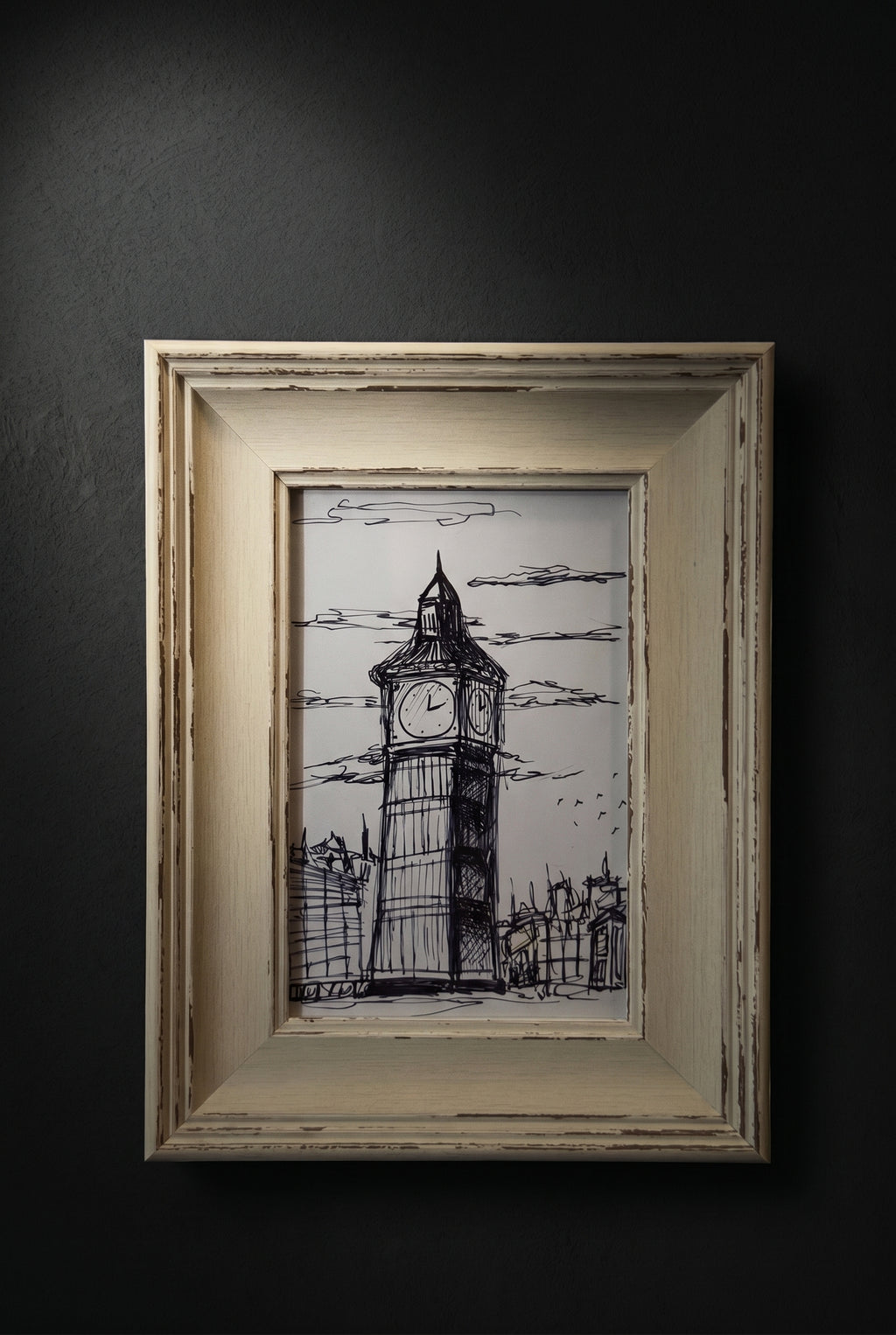 London England | Handmade Framed Poster – Original Artwork Wall Decor