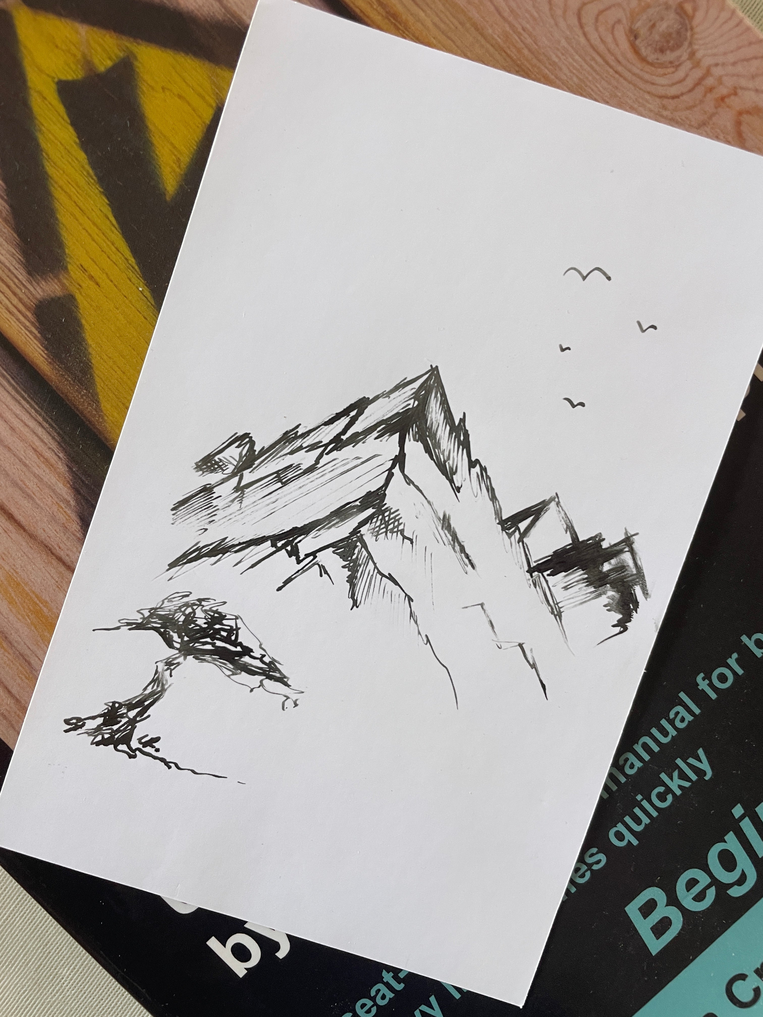 Mountain Escape | Handmade Framed Poster – Original Artwork Wall Decor