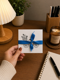 Cute Bicycle | Small Handmade Greeting Card – Original Illustrated Card