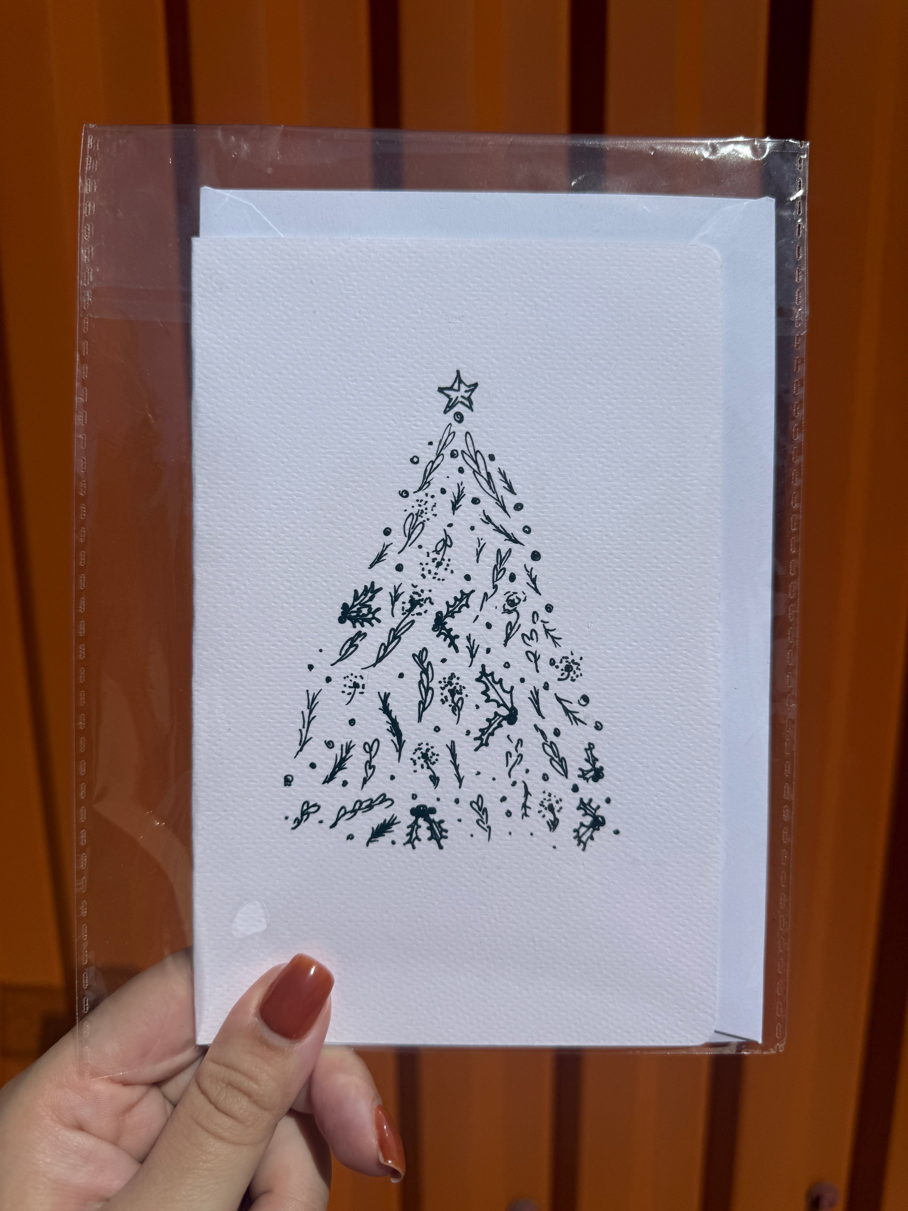 Christmas Tree Mistletoe | Handmade Greeting Card – Original Illustrated Card
