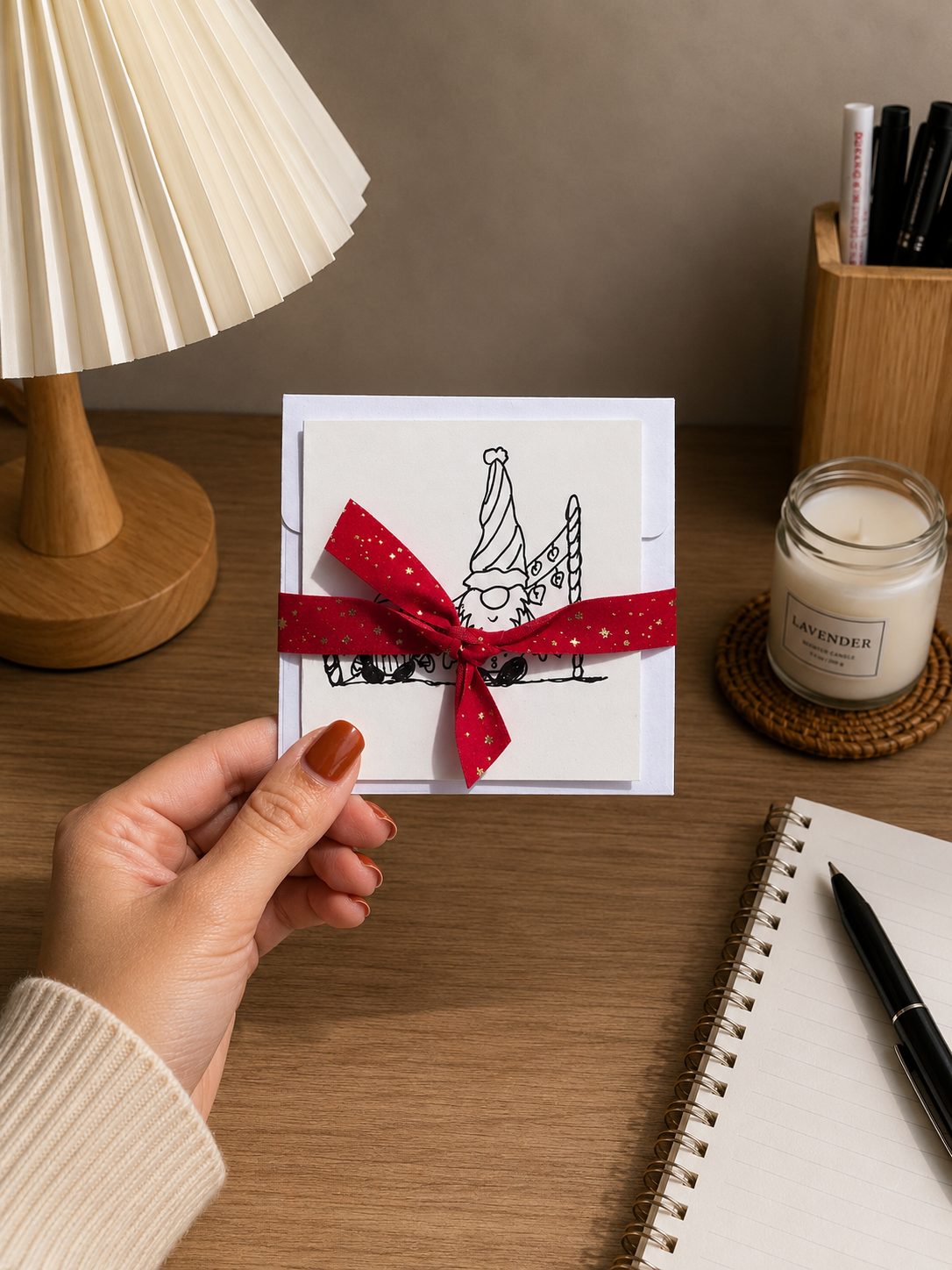 Cute Christmas Dwarves | Small Handmade Greeting Card – Original Illustrated Card