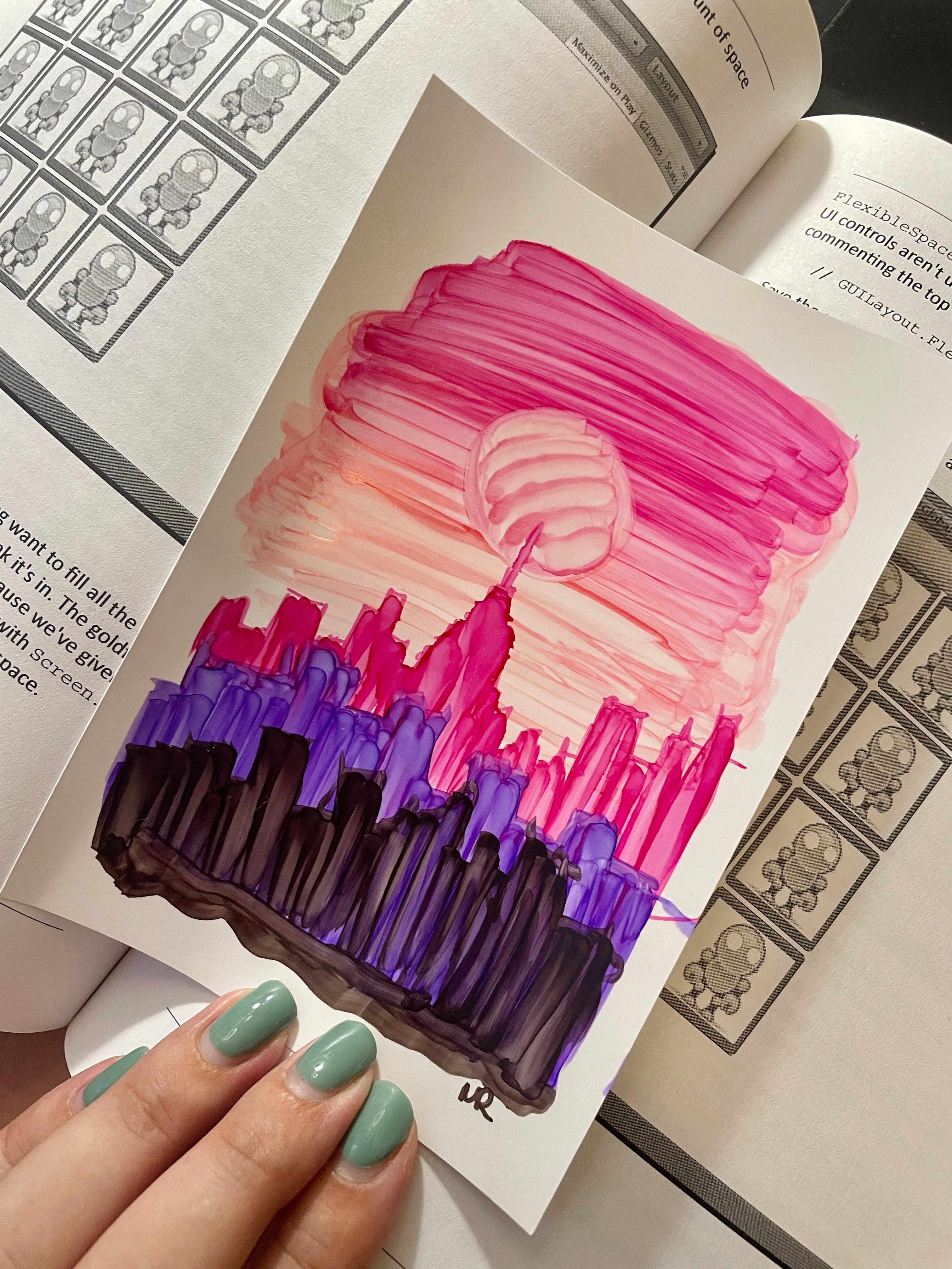 New York in Pink | Handmade Framed Poster – Original Artwork Wall Decor