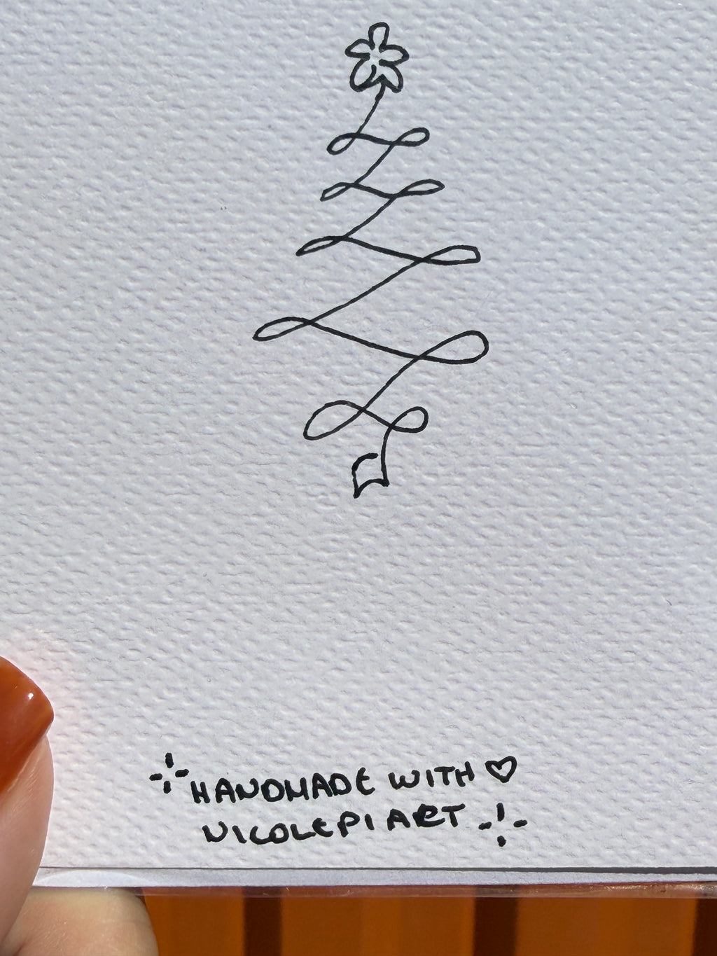Christmas Tree Lines | Handmade Greeting Card – Original Illustrated Card
