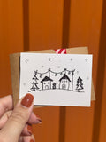 Cute Little Houses | Mini Handmade Greeting Card – Original Illustrated Card