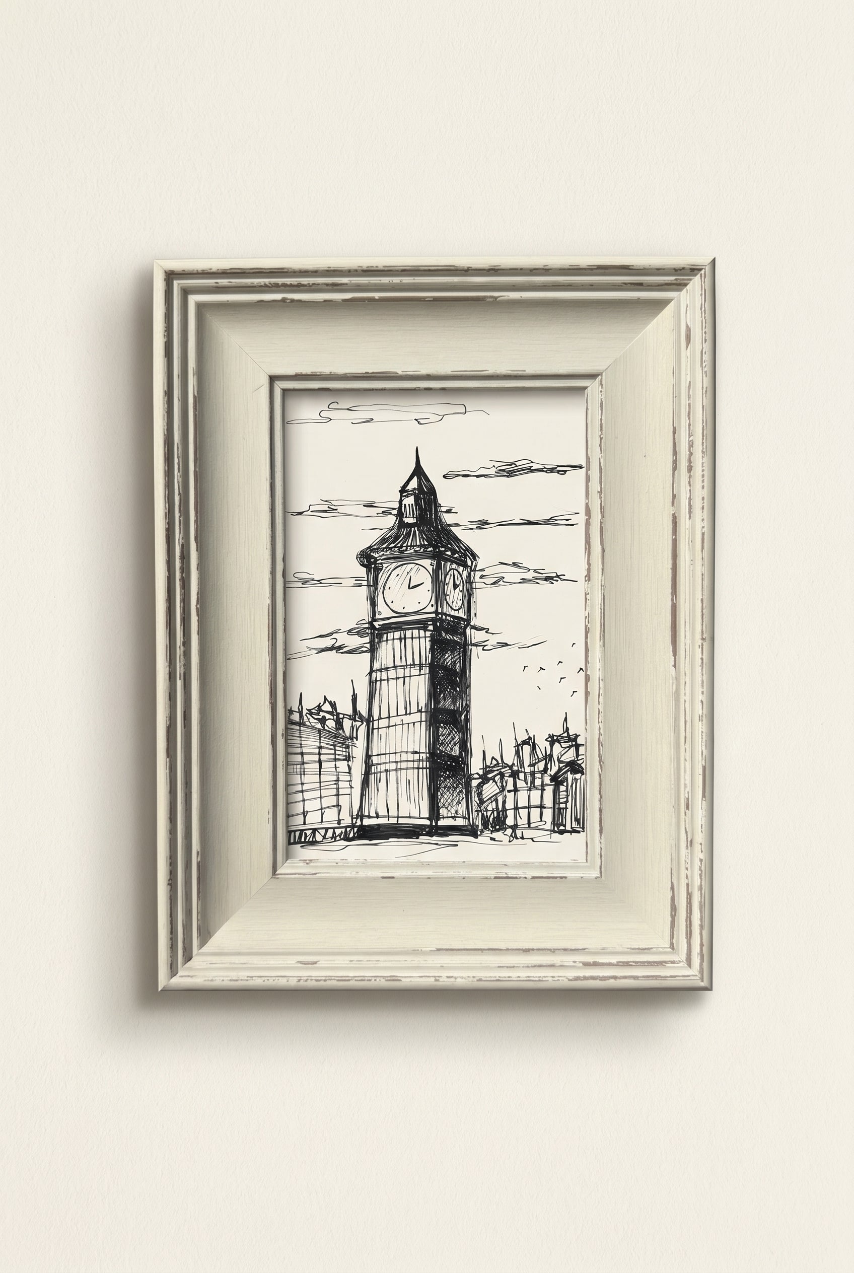 London England | Handmade Framed Poster – Original Artwork Wall Decor