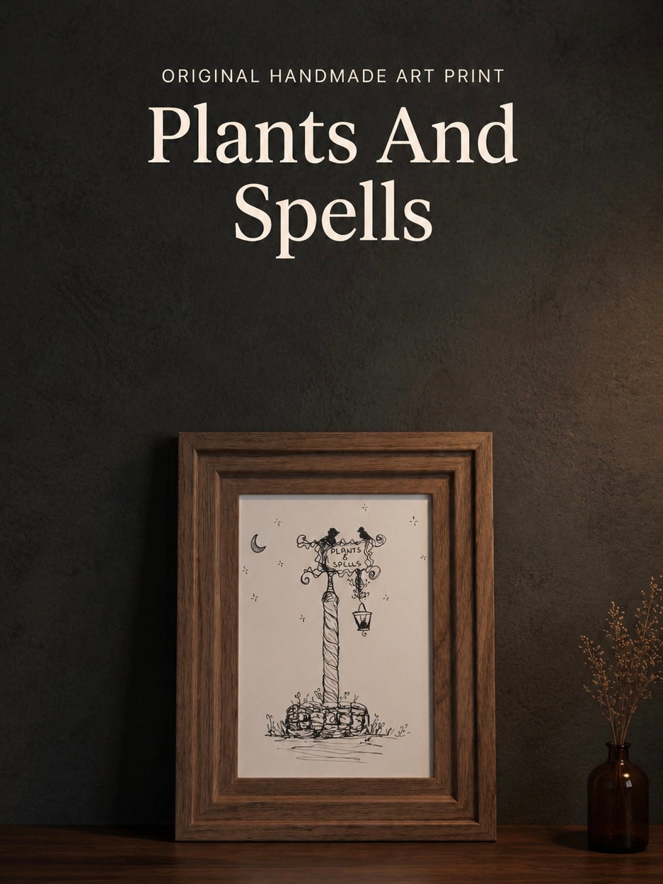 Plants And Spells | Handmade Framed Poster – Original Artwork Wall Decor