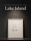 Lake Island | Handmade Framed Poster – Original Artwork Wall Decor