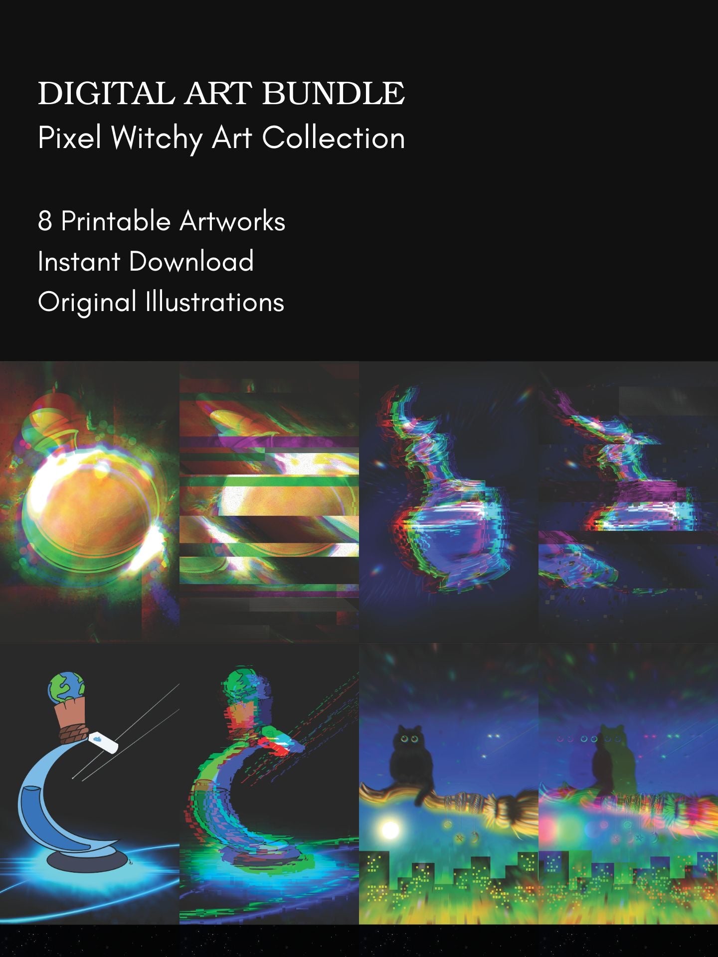 Pixel Witchy Art Bundle – Magical Pixel Illustration Set