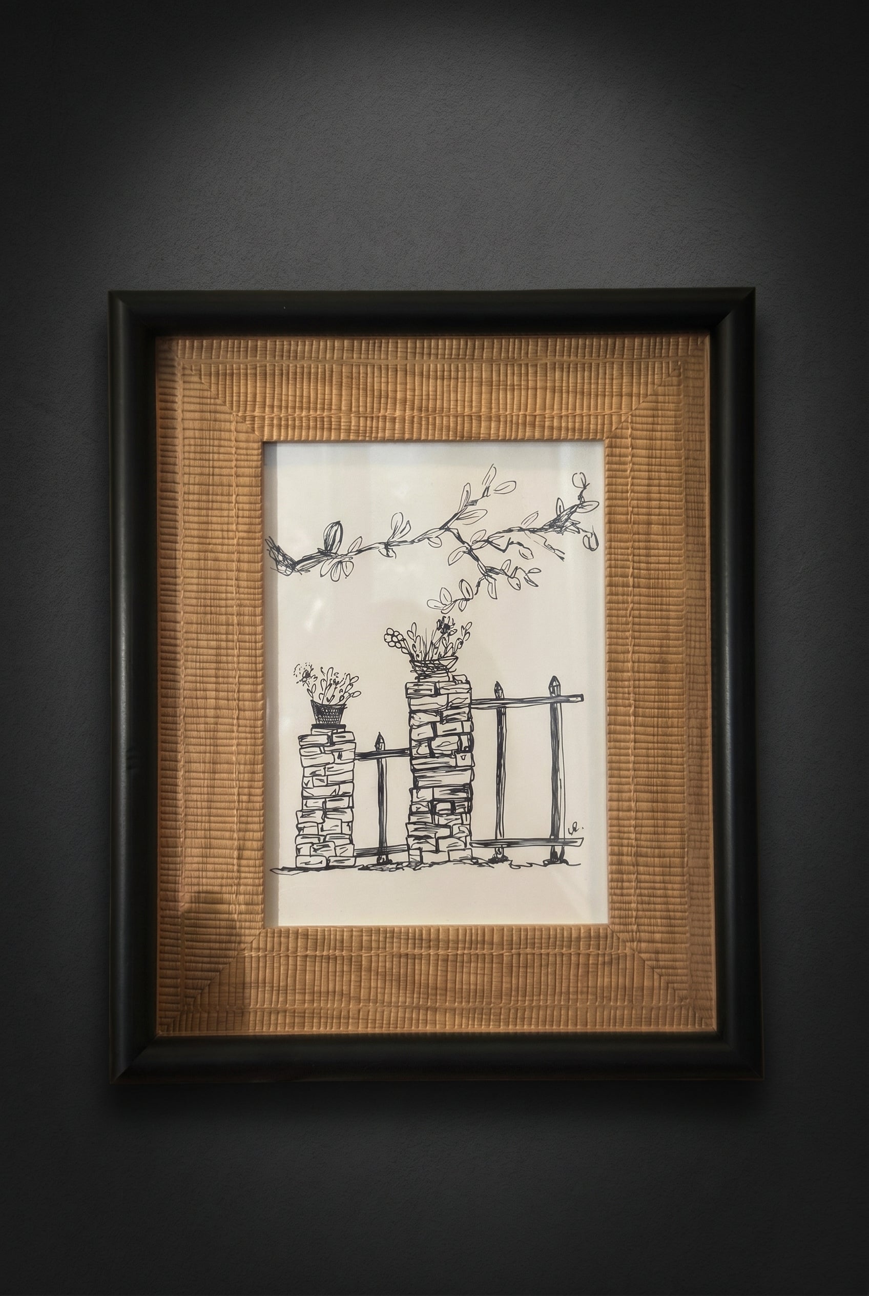 Stylized Wall | Handmade Framed Poster – Original Artwork Wall Decor