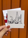 Cute Christmas Dwarves | Small Handmade Greeting Card – Original Illustrated Card