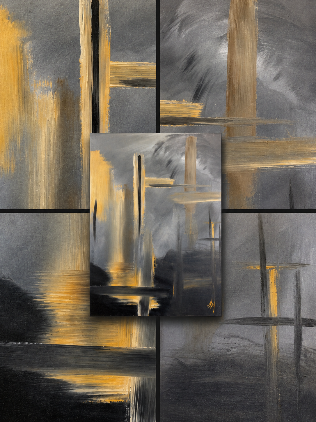 Yellow Mess | Original Contemporary Acrylic Painting – 40 × 60 cm Modern Abstract Artwork