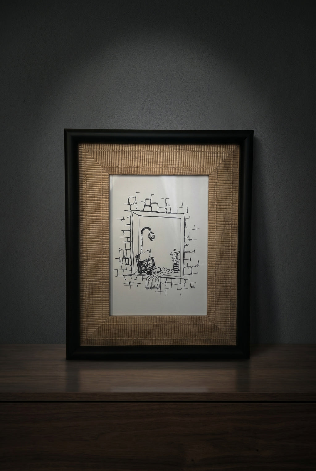 Stylized Window | Handmade Framed Poster – Original Artwork Wall Decor