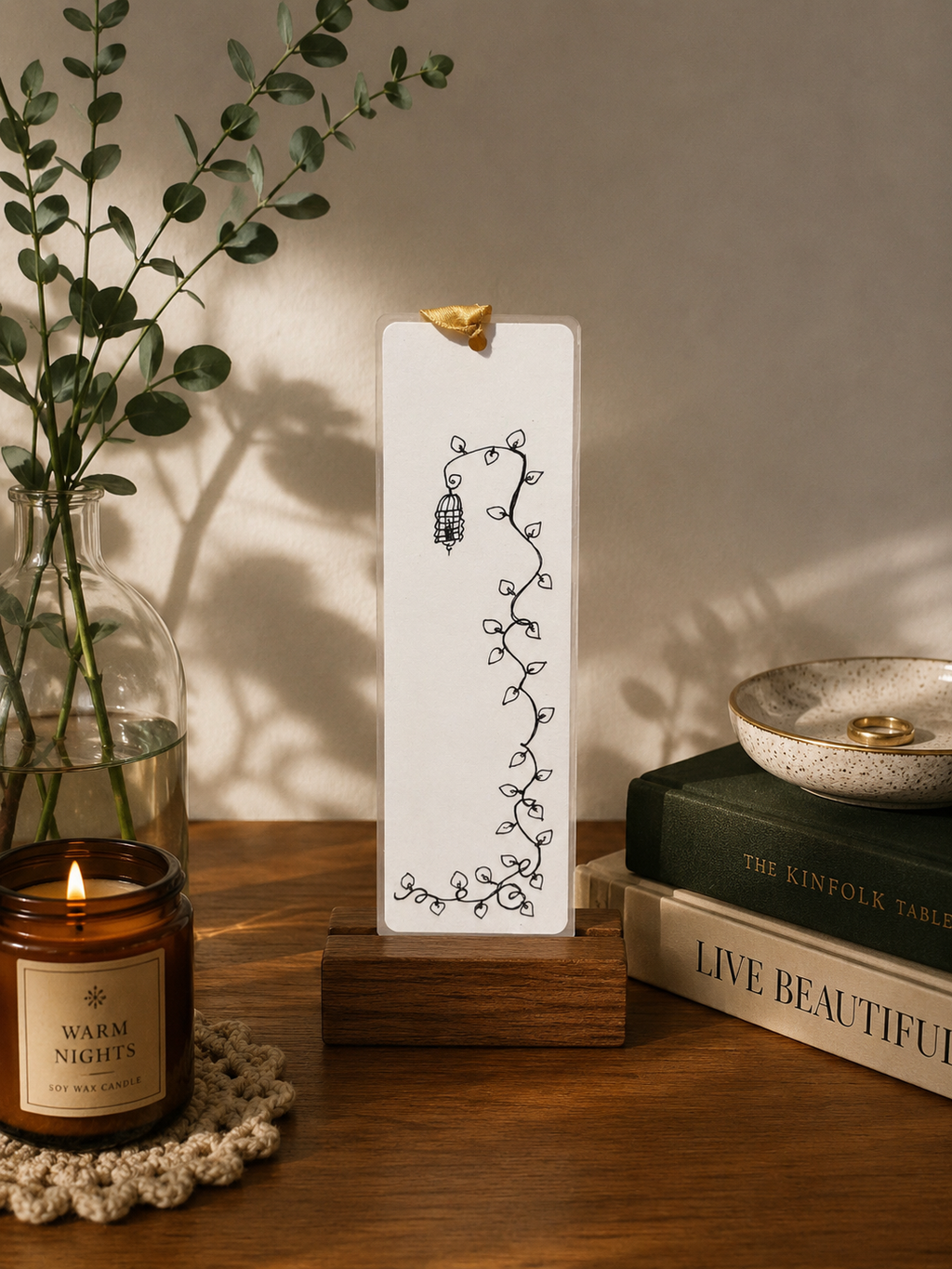 Lantern Handmade Illustrated Bookmark – Original Art Bookmark