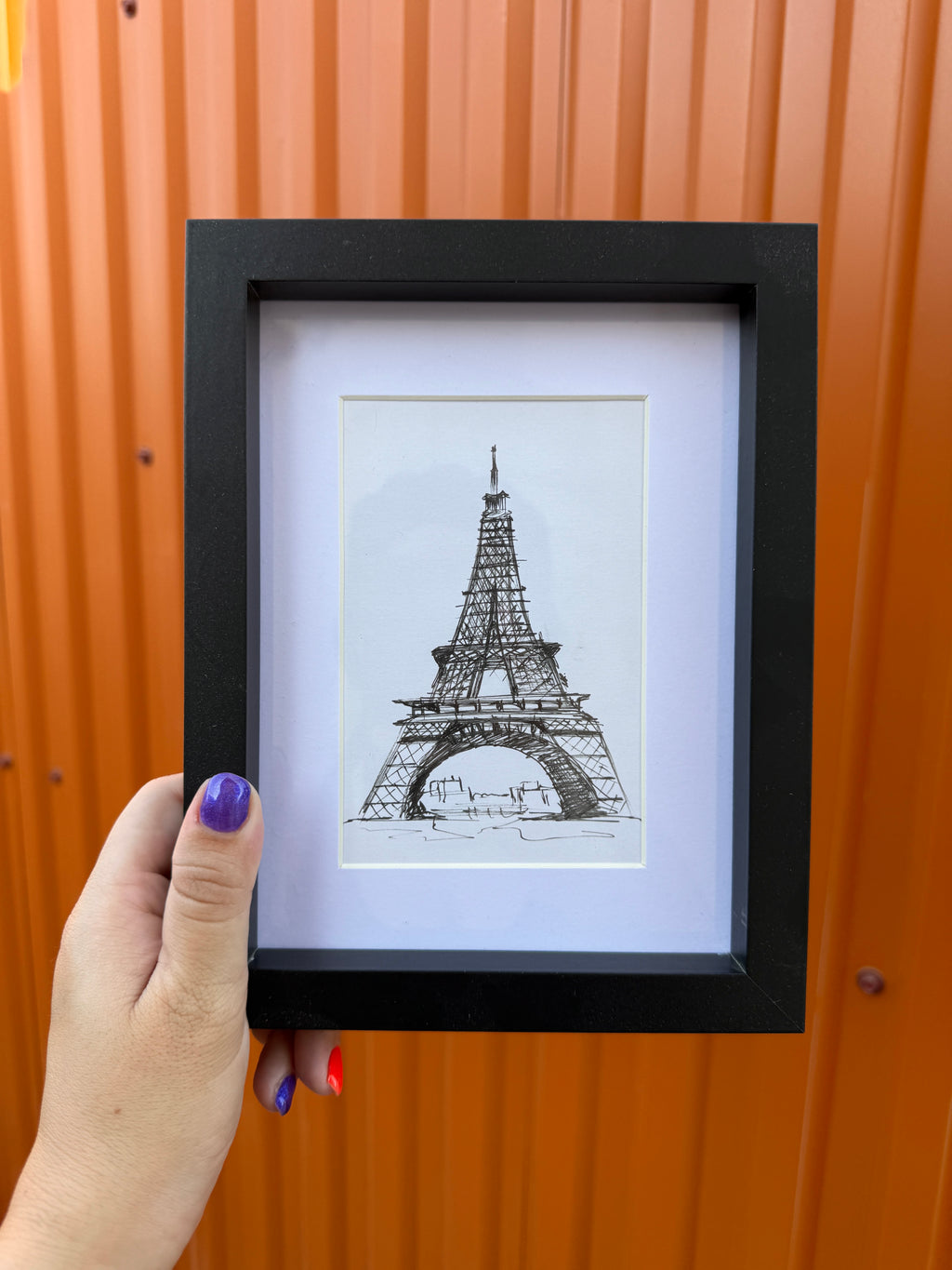Eiffel Tower | Handmade Framed Poster – Original Artwork Wall Decor