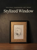 Stylized Window | Handmade Framed Poster – Original Artwork Wall Decor