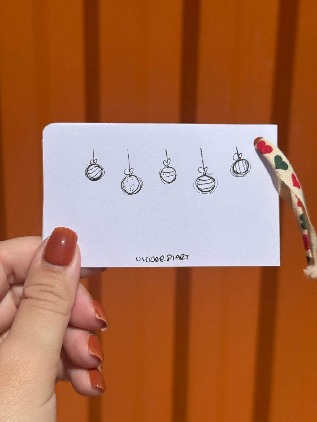 Cute Little Decorations | Mini Handmade Greeting Card – Original Illustrated Card